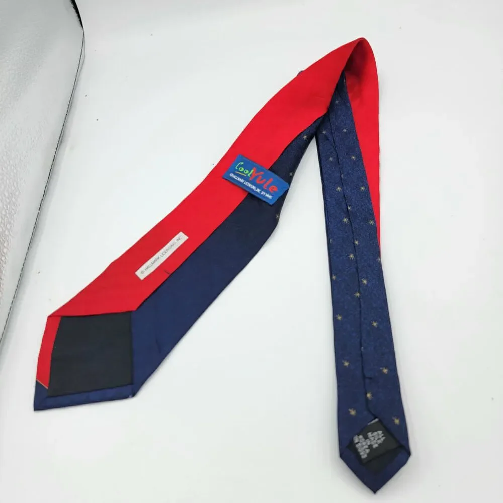 Hallmark Cool Yule Christmas Necktie Men's Red Blue Tie snowman size 58 x 3.75